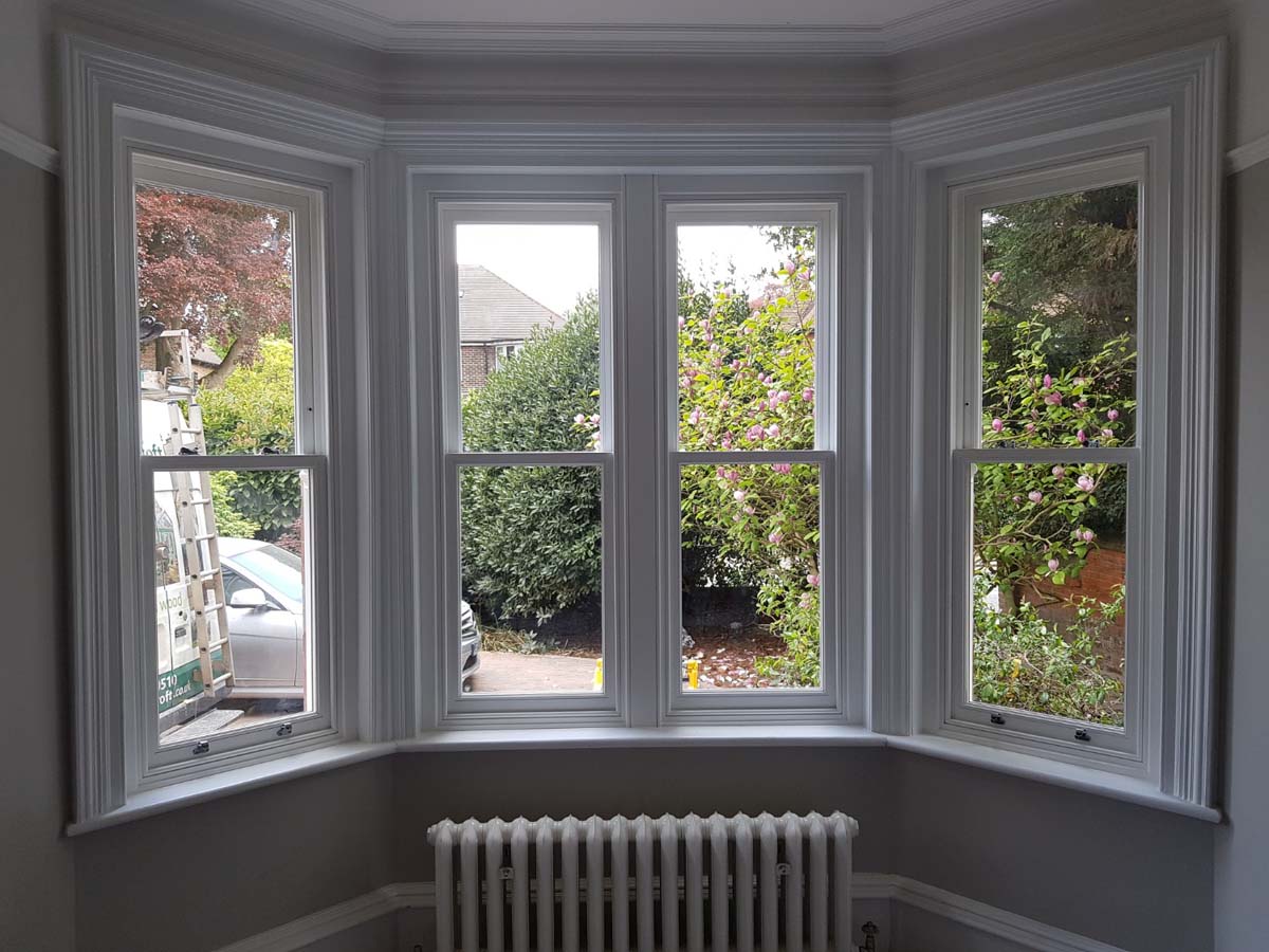 sash windows of a house in aberdeen